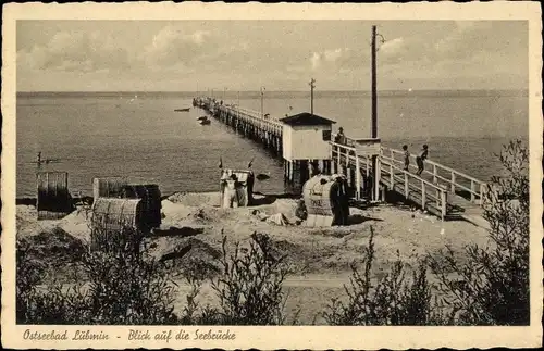 Ak Ostseebad Lubmin in Pommern, Blick auf die Seebrücke