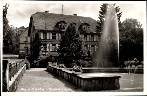 Ak Ottenhöfen im Schwarzwald, Gasthof zum Adler, Fontänen