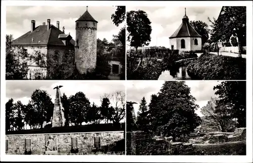 Ak Osterburken im Neckar Odenwald Kreis, Burg, Denkmal, Stadtgarten