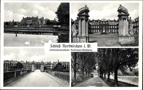 Ak Nordkirchen in Nordrhein Westfalen, Blick auf das Schloss, Allee, Landesfinanzschule