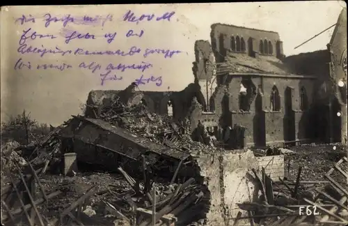 Foto Ak Zerstörtes Gebäude, Kriegszerstörungen, Bombardierung