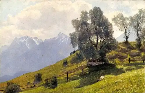 Ak Schweiz, Paradiso, Landschaft mit Gebirge, Photochromie, Nenke und Ostermaier 232 3770