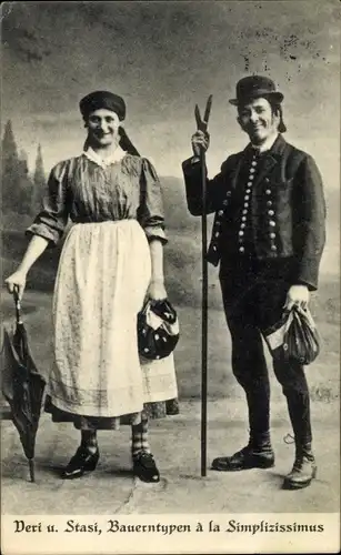 Ak Veri und Stadi, Bauerntypen à la Simplicissimus