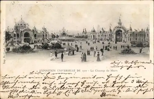 Ak Paris Frankreich, Exposition Universelle de 1900, Le Champ de Mars