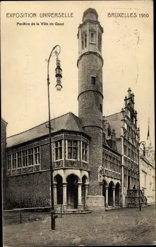 Ak Brüssel, Weltausstellung 1910, Pavillon Ville de Gand