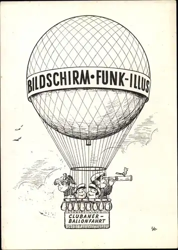 Künstler Ak Reklame Bildschirm Funk Illustrierte, Clubaner Ballonfahrt, Freiballon Bernina