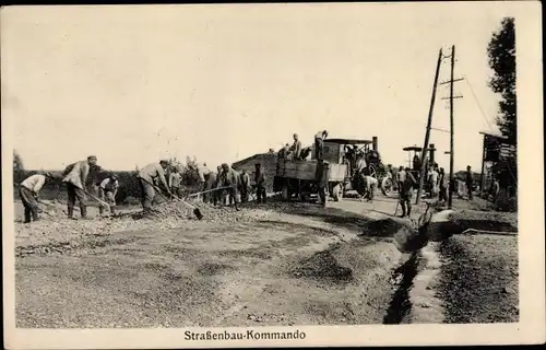 Ak Deutsche Soldaten, Straßenbau Kommando, I. WK