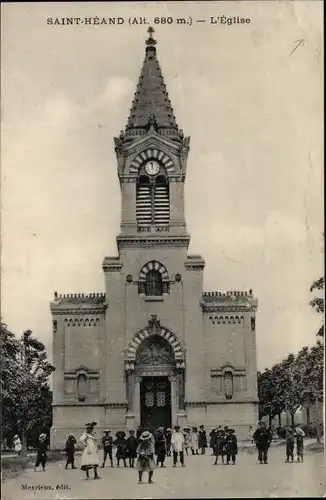 Ak Saint Héand Loire, Partie an der Kirche