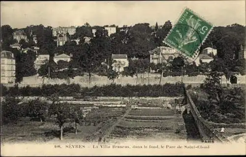 Ak Sèvres Hauts de Seine, La Villa Brancas, le Parc de Saint Cloud