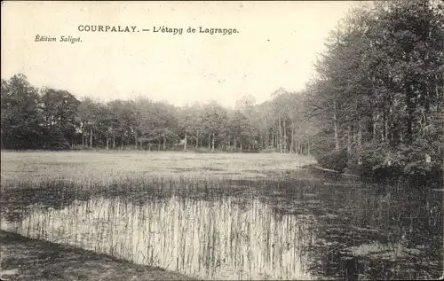 Ak Courpalay Seine et Marne, L'etang de Lagrange