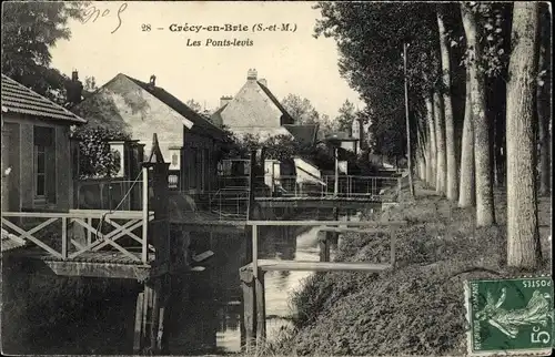 Ak Crecy en Brie Seine et Marne, Les Ponts Levis