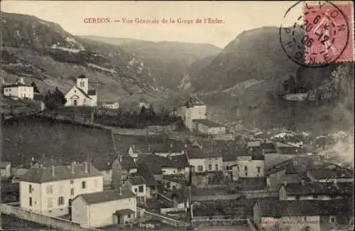 Ak Cerdon Ain, Vue Generale de la Gorge de l'Enfer