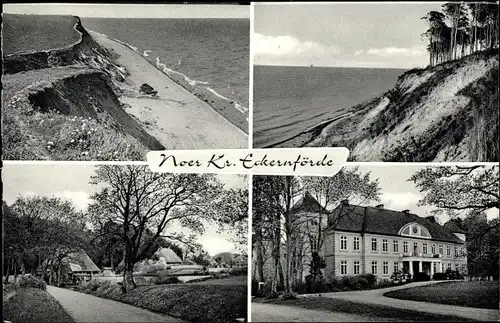 Ak Noer an der Ostsee, Schloss, Jugendgästehaus, Steilufer, Strand