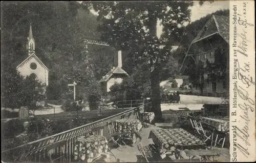 Ak Freiburg im Breisgau, Höllental, Eingang zur Ravenna Schlucht