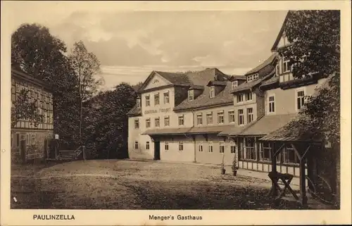 Ak Paulinzella Königsee in Thüringen, Blick auf Mengers Gasthaus