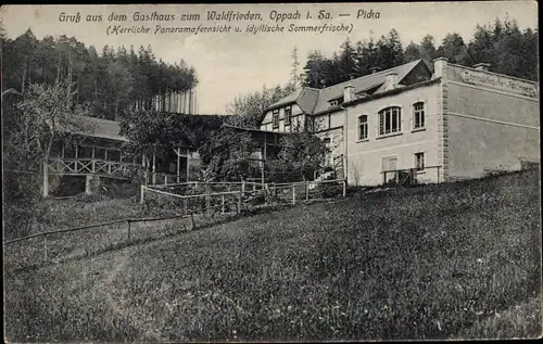 Ak Picka Oppach in der Oberlausitz, Gasthof zum Waldfrieden