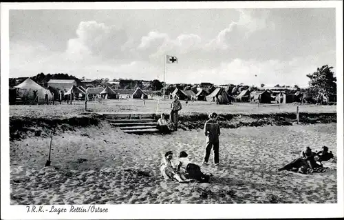 Ak Rettin Neustadt in Holstein, IRK-Lager, Partie am Strand