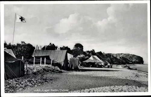 Ak Rettin Neustadt in Holstein, IRK-Lager, Am Strand
