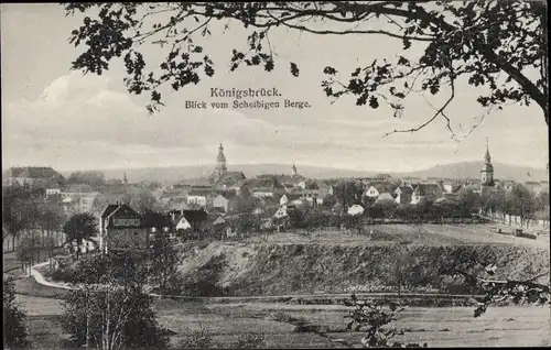 Ak Königsbrück in der Oberlausitz, Blick auf die Ortschaft vom Scheibigen Berge
