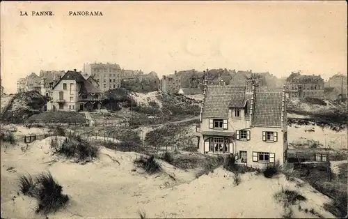 Ak La Panne Westflandern, Panorama, Dünen