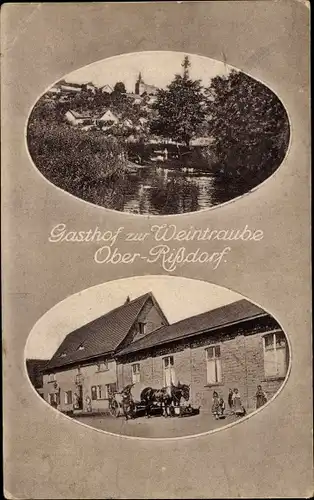 Ak Ober Rißdorf Oberrißdorf Lutherstadt Eisleben, Gasthof zur Weintraube