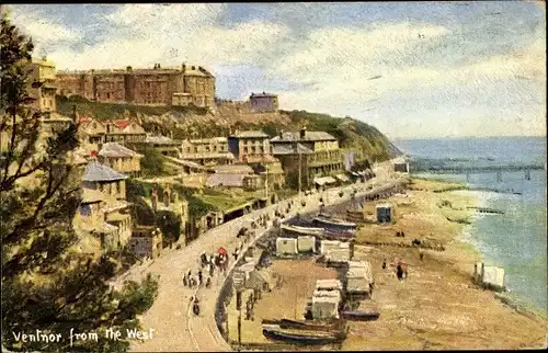 Künstler Ak Ventnor Isle of Wight England, View of the town from the west