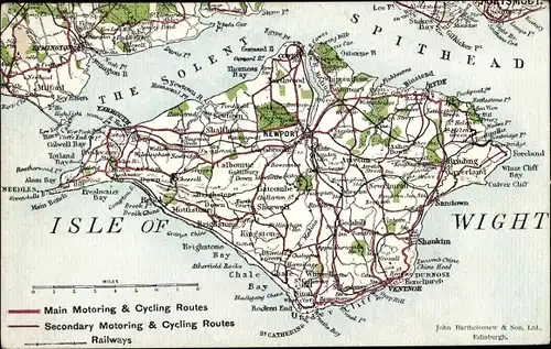 Landkarten Ak Newport Isle of Wight England, Chale Bay, The Solent, Spithead