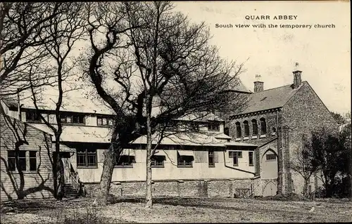 Ak Ryde Isle of Wight England, Quarr Abbey, South view with the temporary church
