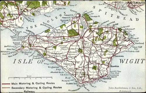 Landkarten Ak Newport Isle of Wight England, Chale Bay, The Solent, Spithead