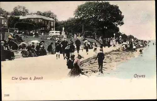 Ak Cowes Isle of Wight England, The Green and Beach