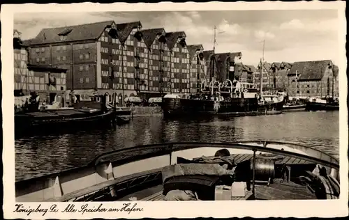 Ak Kaliningrad Königsberg Ostpreußen, Alte Speicher am Hafen