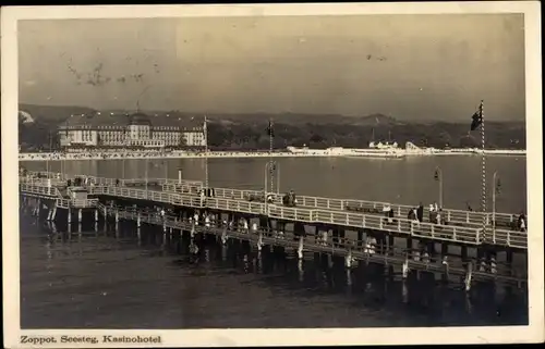 Ak Sopot Gdańsk Zoppot Danzig, Seesteg, Kasino Hotel