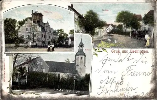 Ak Regis Breitingen Sachsen, Schloss, Straße, Kirche