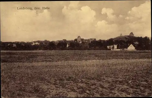 Ak Landsberg im Saalekreis, Gesamtansicht, Acker