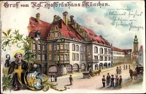 Litho München Bayern, Kgl. Hofbräuhaus