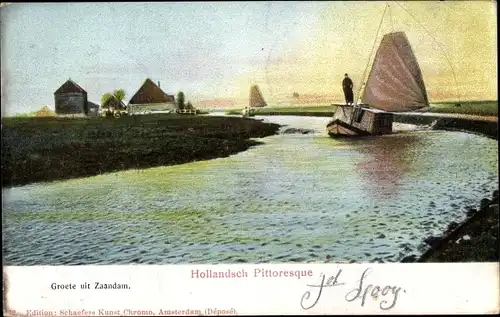 Ak Zaandam Zaanstad Nordholland, Segelpartie