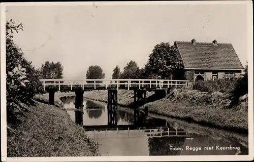 Ak Enter Overijssel, Regge met Keursbrug