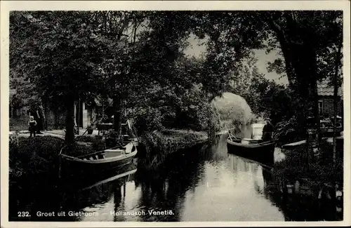 Ak Giethoorn Overijssel Niederlande, Hollandsch Venetie