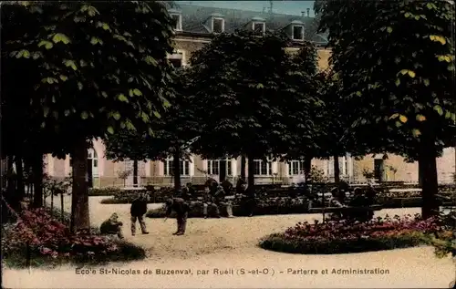 Ak Rueil Hauts de Seine, Ecole Saint Nicolas de Buzenval, Parterre et Administration