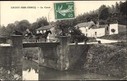 Ak Crouy sur Ourcq Seine et Marne, Le Canal