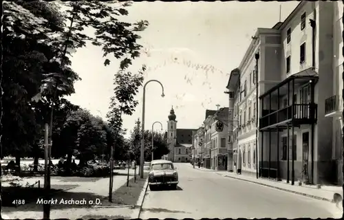 Ak Markt Aschach an der Donau Oberösterreich, Straßenpartie