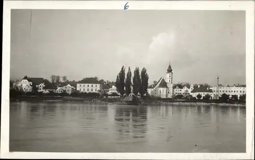 Foto Ak Aschach an der Donau Oberösterreich, Donaupartie, Blick auf den Ort