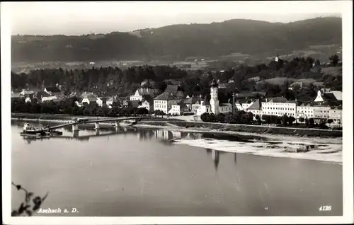 Ak Aschach an der Donau Oberösterreich, Panorama vom Ort