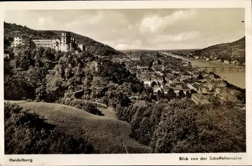 Ak Heidelberg am Neckar, Blick von der Scheffelterrasse