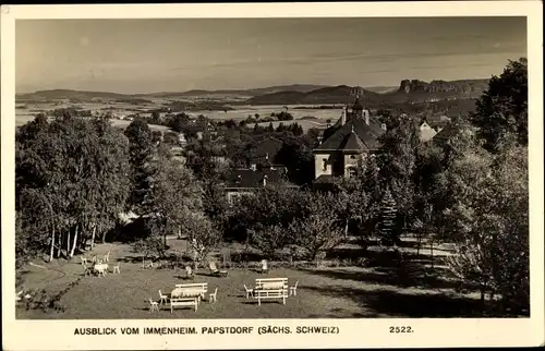 Ak Papstdorf Gohrisch Sächs. Schweiz, Ausblick vom Immenheim auf die Gegend