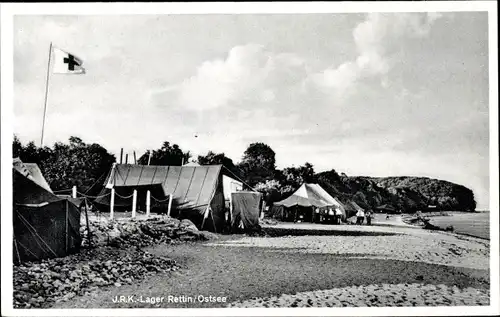 Ak Rettin Neustadt in Holstein, IRK-Lager, Am Strand