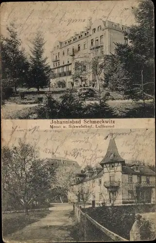 Ak Johannisbad Schmeckwitz Räckelwitz Oberlausitz, Moor- und Schwefelbad, Kurhaus