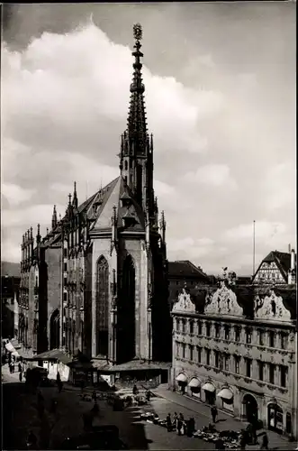 Ak Würzburg am Main Unterfranken, Marienkapelle, Haus zum Falken