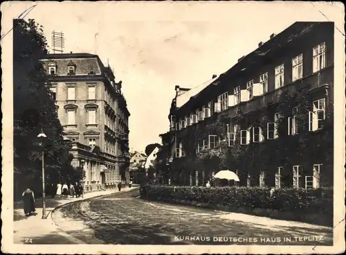 Ak Teplice Šanov Teplitz Schönau Region Aussig, Kurhaus Deutsches Haus