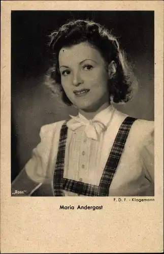 Ak Schauspielerin Maria Andergast, Portrait